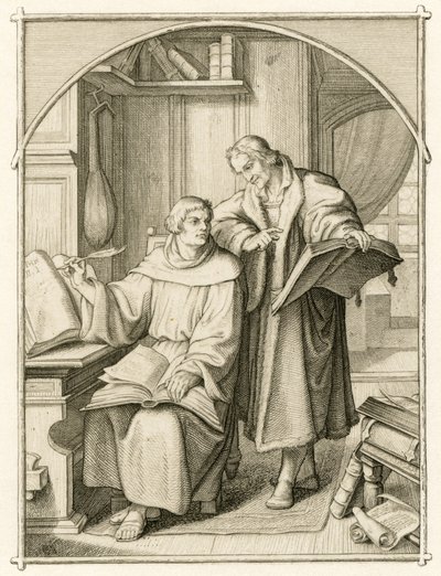 Martin Luther and Philipp Melanchthon by Gustav Ferdinand Leopold Konig