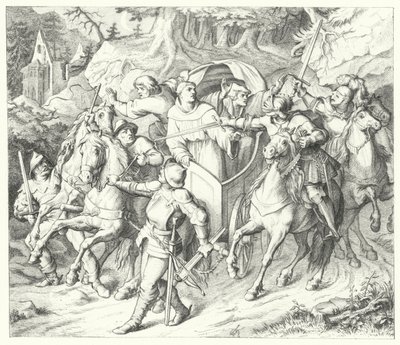 Martin Luther is abducted on his return from the Diet of Worms, 1521 by Gustav Ferdinand Leopold Konig