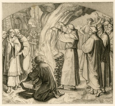 Martin Luther is Burning the Bull of Excommunication by Gustav Ferdinand Leopold Konig