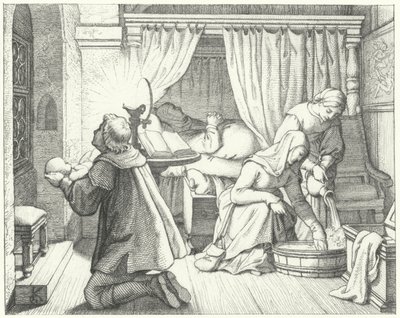 The birth of Martin Luther by Gustav Ferdinand Leopold Konig