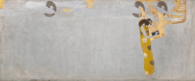 Beethoven Frieze: The Longing for Happiness Finds Peace in Poetry - Panel 7, Right Long Wall by Gustav Klimt