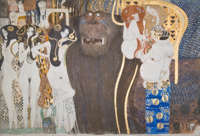 Beethoven Frieze: The Hostile Forces - Panel 1, Front Wall by Gustav Klimt