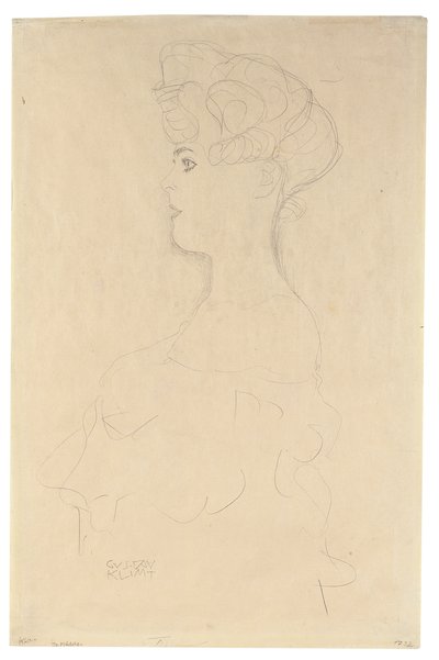 Bust Profile Portrait from the Left by Gustav Klimt