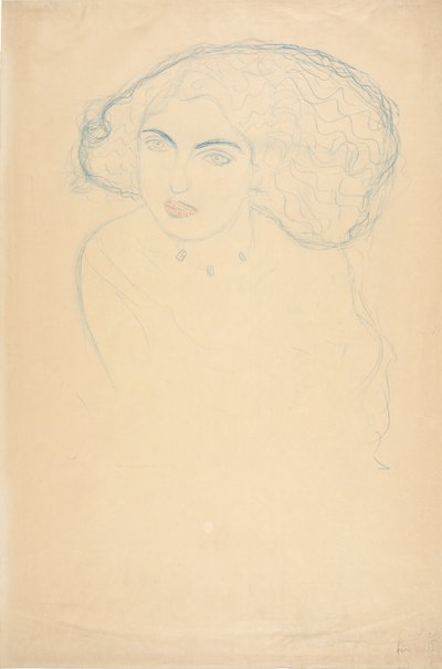Head of a Woman by Gustav Klimt