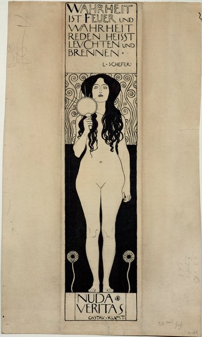 Nuda Veritas, Study for a Later Oil Painting by Gustav Klimt