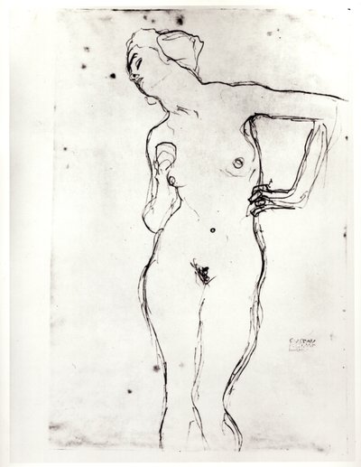 Nude by Gustav Klimt