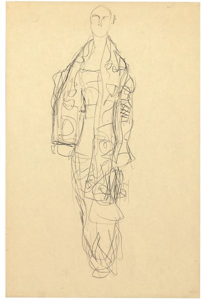 Standing Lady with Cape (c.1914-16) by Gustav Klimt