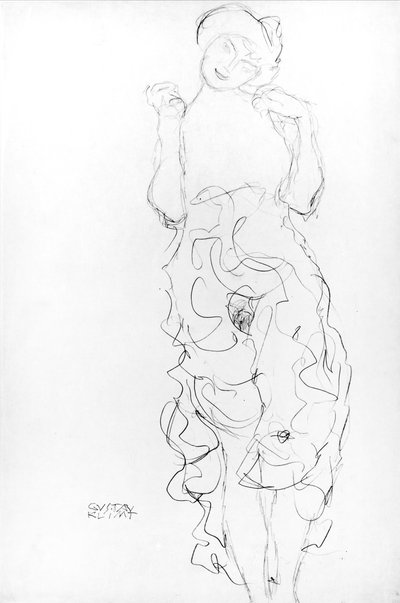 Standing Nude with Arms Raised, c.1917/18 by Gustav Klimt