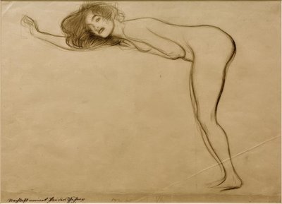 Standing Nude Girl with Bent Body to the Left by Gustav Klimt