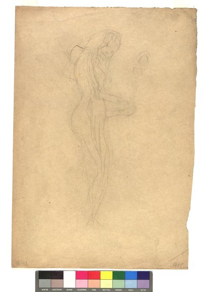 Standing Female Nude in Right Profile by Gustav Klimt
