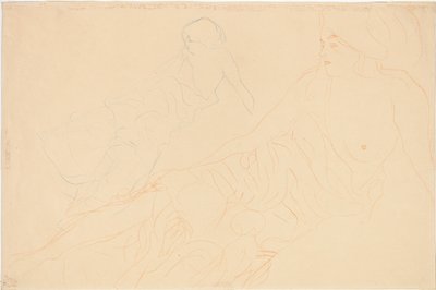 Two Studies of a Reclining Woman by Gustav Klimt