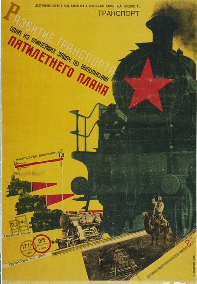 The Development of Transportation, The Five-Year Plan Poster by Gustav Klutsis