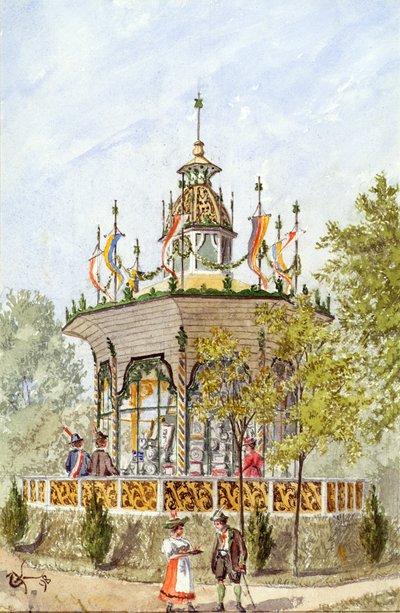 The Gift Temple of the Vienna Shooting Festival of 1898 by Gustav Korompay