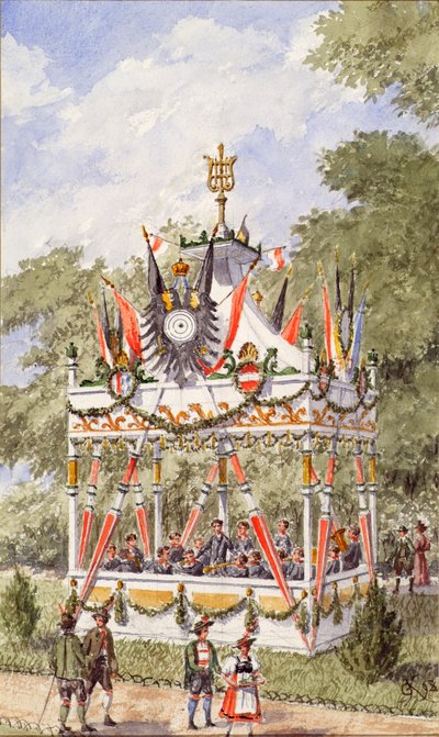 The Music Pavilion of the Vienna Shooting Festival of 1898 by Gustav Korompay