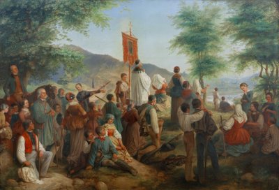 Pilgrimage to the Holy Robe in Trier 1844 by Gustav Lasinsky