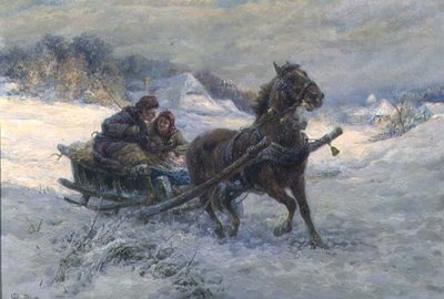 Sleigh Ride in the Winter by Gustav Prucha