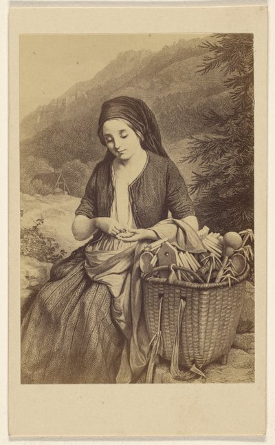 Female dealer in wooden wares made in the Harz by Meyerheim by Gustav Schauer