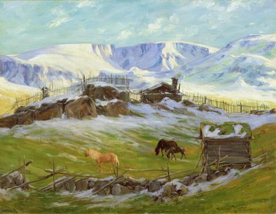 Morning sun over the mountain, Vaga by Gustav Wentzel