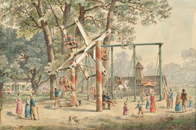 Reel and Swing in the Wurstelprater in Vienna by Gustav Zafaurek