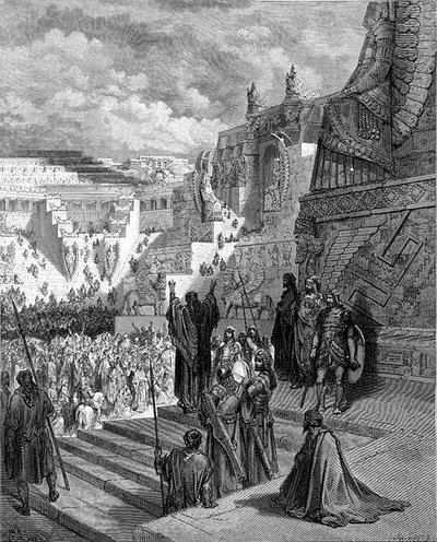 Artaxerxes Granting Liberty to the Jews, Engraved by Ligny by Gustave (after) Dore