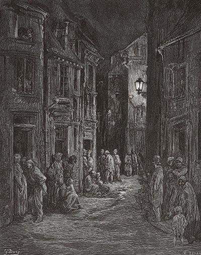Bluegate Fields Slums, London in the 19th Century by Gustave (after) Dore