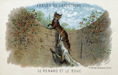 Fables de la Fontaine: The Fox and the Goat - According to Gustave Doré by Gustave (after) Dore