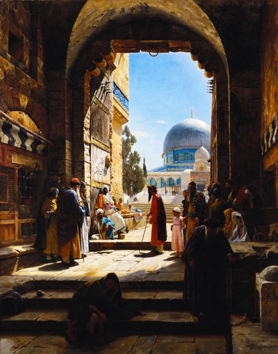 At the Entrance to the Temple Mount, Jerusalem by Gustave Bauernfeind