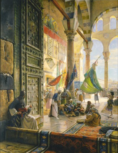 Forecourt of the Ummayad Mosque, Damascus by Gustave Bauernfeind