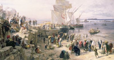 Jaffa, Recruiting of Turkish Soldiers in Palestine, 1888 by Gustave Bauernfeind