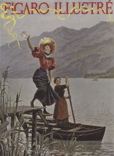 At the Lake of Bourget (Cover of Le Figaro Illustre, September 1895) by Gustave Bourgain