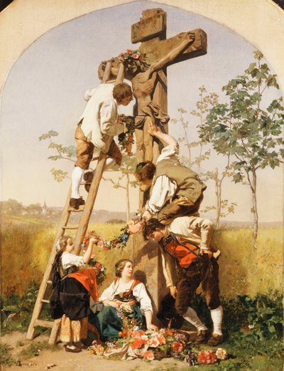 Decorating the Shrine by Gustave Brion