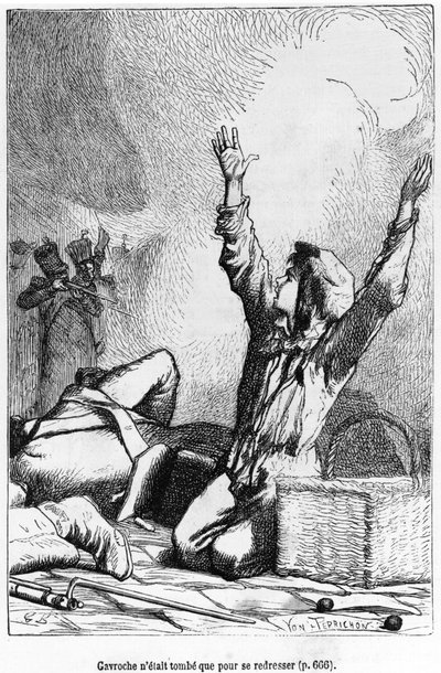 Gavroche Had Fallen Only to Rise Again, Illustration from 