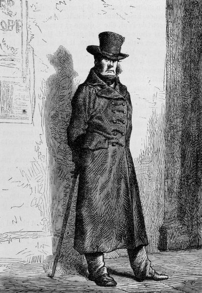 Javert - in Les Misérables by Victor Hugo, ill. by Brion, ed. Hetzel and Lacroix by Gustave Brion