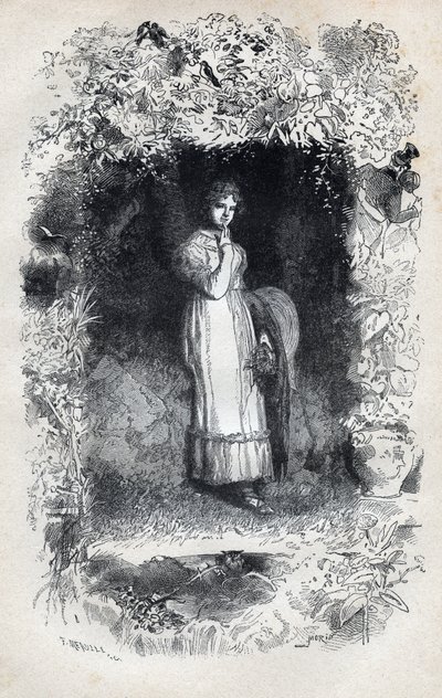 Portrait of Fantine in Love by Tholomyes - Illustration by Gustave Brion for 
