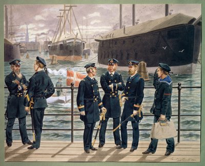 Officers and troops of the Danish Navy by Gustave Brock