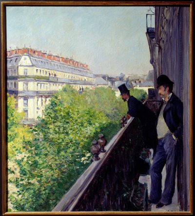 A Parisian balcony in 1880 by Gustave Caillebotte