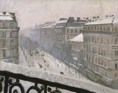Boulevard Haussmann in the Snow, 1879 or 1881 by Gustave Caillebotte