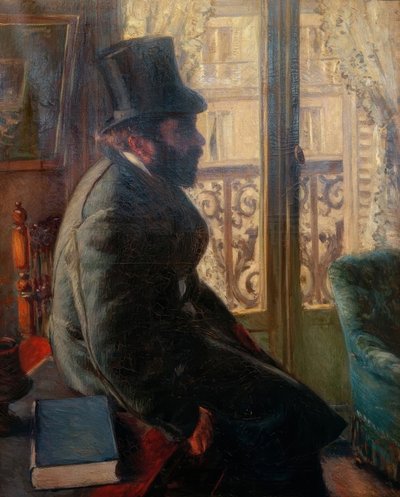 Man in Top Hat, Sitting by the Window by Gustave Caillebotte