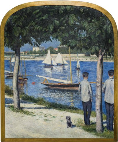 The Bank of Petit Gennevilliers and the Seine by Gustave Caillebotte