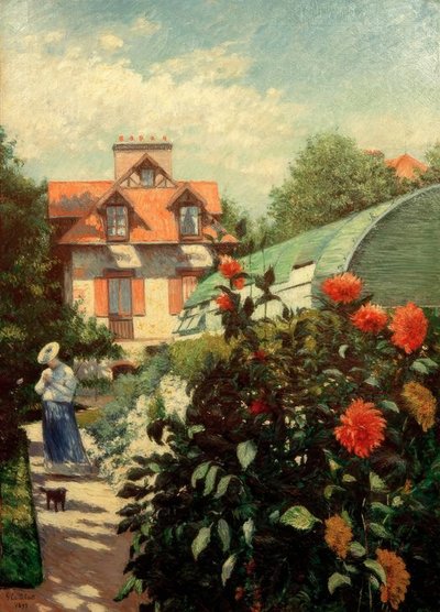 The Garden, Petit Gennevilliers (The Dahlias, Garden of Petit) by Gustave Caillebotte