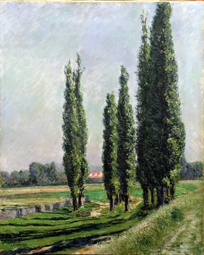 Poplars on the Riverbank at Argenteuil by Gustave Caillebotte