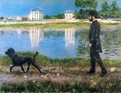 Richard Gallo and His Dog at Petit Gennevilliers, c.1883-84 by Gustave Caillebotte