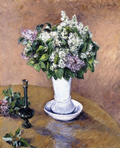 Still Life with a Vase of Lilac by Gustave Caillebotte
