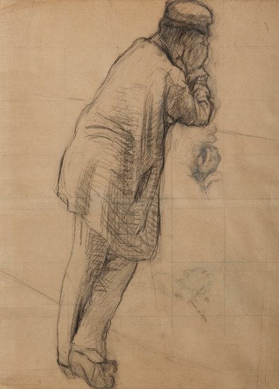 Study for The Pont de l’Europe: Man Leaning on His Elbows c. 1876 by Gustave Caillebotte