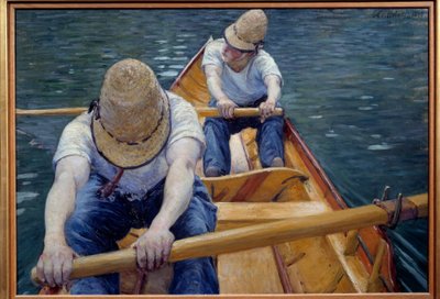 The Canoeists Rowing on the Yerres by Gustave Caillebotte