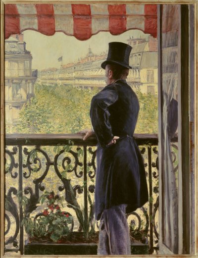The man on the balcony by Gustave Caillebotte
