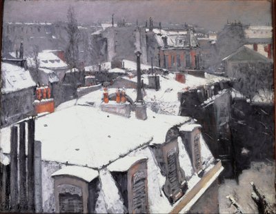 View of Rooftops (Effect of Snow) by Gustave Caillebotte
