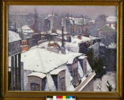 View of Roofs (Snow Effect), also called Roofs Under the Snow by Gustave Caillebotte