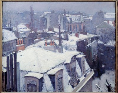 View of Roofs (with Snow) in Paris by Gustave Caillebotte