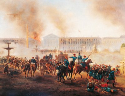 Battle in Place de la Concorde in Paris, during the last days of the Commune by Gustave Clarence Rodolphe Boulanger